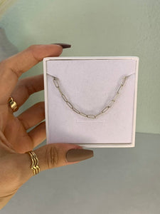 Silver PaperClip Chain Necklace