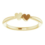 Cargar imagen en el visor de la galería, Solid 14kt Gold Engravable Two Heart Ring  - Online Exclusive
