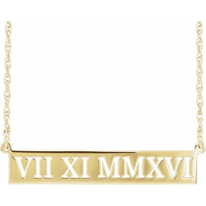 Pierced Roman Numeral Date Necklace - Online Exclusive