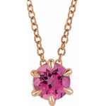 Cargar imagen en el visor de la galería, Pink Tourmaline Solitaire October Birthstone Necklace - Online Exclusive
