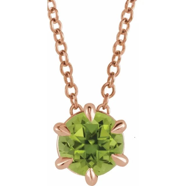 Peridot Solitaire August Birthstone Necklace - Online Exclusive