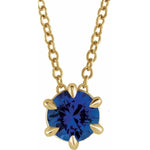 Cargar imagen en el visor de la galería, Blue Sapphire Solitaire September Birthstone Necklace - Online Exclusive
