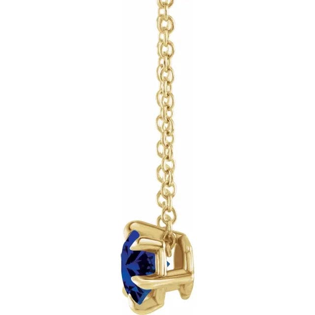 Blue Sapphire Solitaire September Birthstone Necklace - Online Exclusive