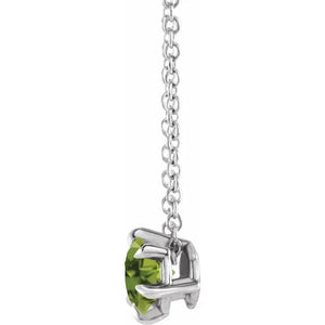 Peridot Solitaire August Birthstone Necklace - Online Exclusive