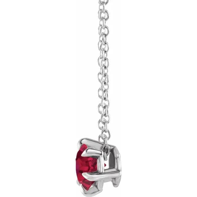 Ruby Solitaire July Birthstone Necklace - Online Exclusive