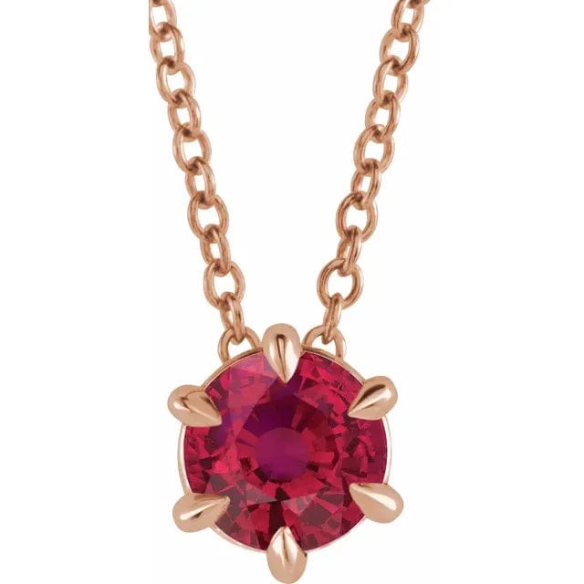 Ruby Solitaire July Birthstone Necklace - Online Exclusive