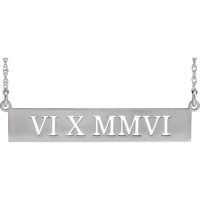 Pierced Roman Numeral Date Necklace - Online Exclusive