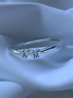 Load image into Gallery viewer, Sterling Silver Engravable Two Heart Ring  - Online Exclusive
