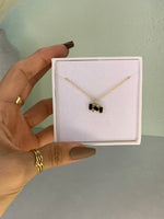 Load image into Gallery viewer, Modern Geometric Black and White Cubic Zirconia Necklace
