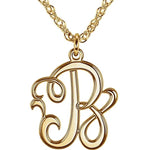 Load image into Gallery viewer, Solid Gold Personalized Script Monogram Initial Pendant - Online Exclusive
