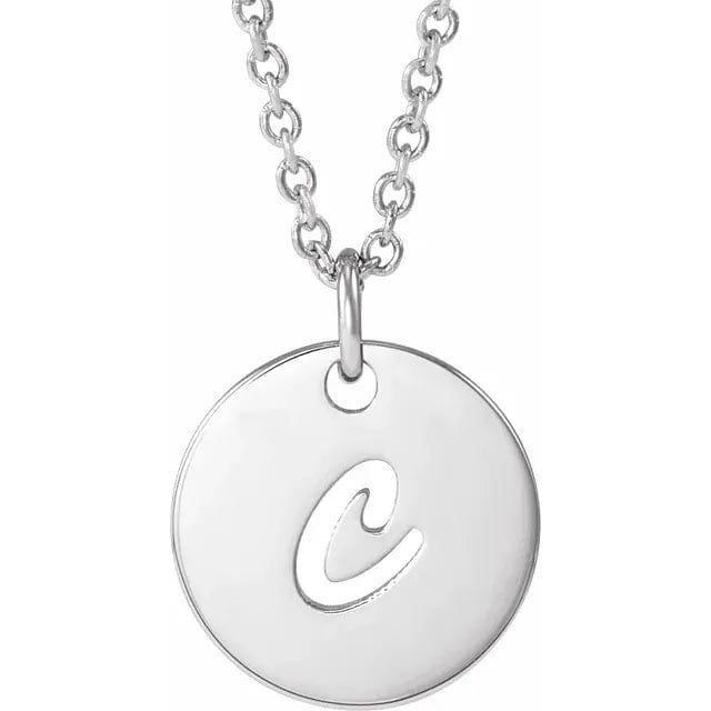 Sterling Silver Personalized Script Initial Pendant - Online Exclusive
