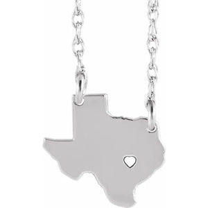 State Necklace with Heart Pierced City - Online Exclusive