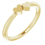 Cargar imagen en el visor de la galería, Solid 14kt Gold Engravable Two Heart Ring  - Online Exclusive
