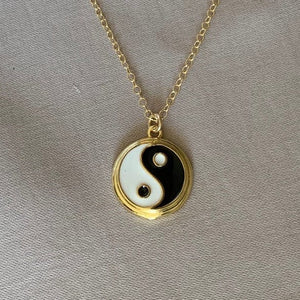 Yin Yang Enamel Necklace