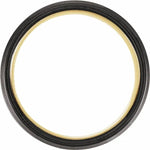 Load image into Gallery viewer, Men&#39;s 18kt Yellow Gold and Black PVD Grooved Tungsten Band - Online Exclusive
