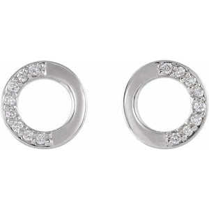 Diamond Accent Circle Earrings - Online Exclusive