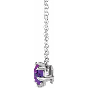 Amethyst Solitaire February Birthstone Necklace - Online Exclusive