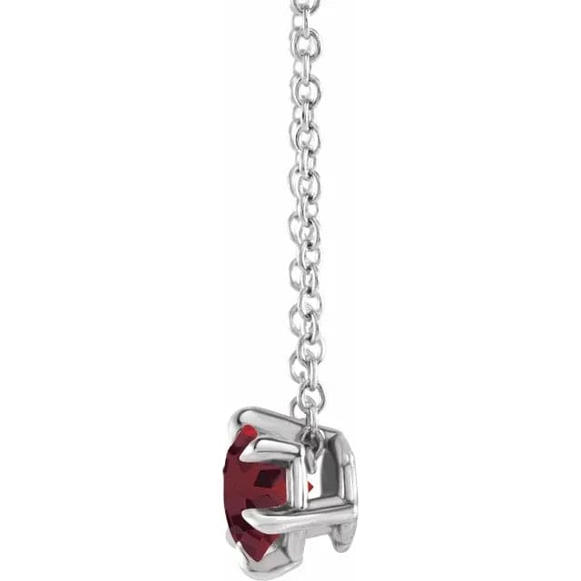 Garnet Solitaire January Birthstone Necklace - Online Exclusive