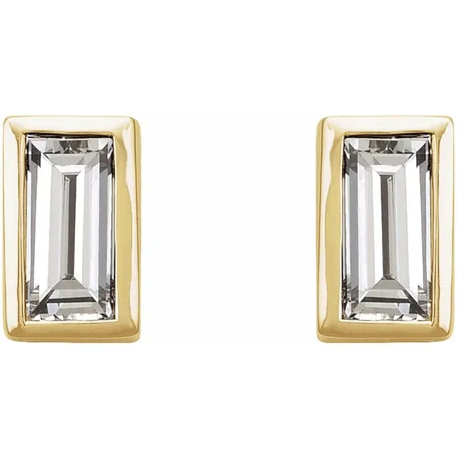 Baguette Bezel Diamond Stud Earrings - Online Exclusive