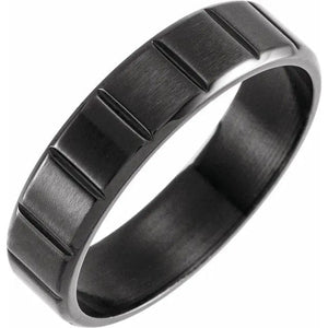 Men's Black PVD Titanium Grooved Band - Online Exclusive