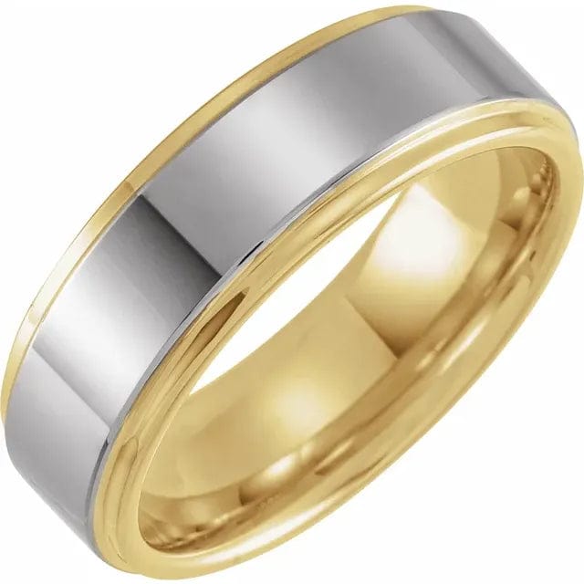 Men's 18kt Yellow Gold PVD Flat Edge Tungsten Band - Online Exclusive