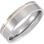 Load image into Gallery viewer, Men&#39;s 18kt Rose Gold PVD Titanium Grooved Band - Online Exclusive
