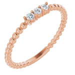 Load image into Gallery viewer, Diamond Beaded Stacking Ring - Online Exclusive
