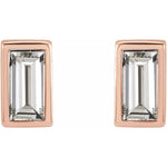Charger l&#39;image dans la galerie, Baguette Bezel Diamond Stud Earrings - Online Exclusive

