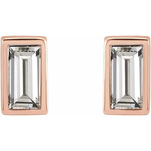 Baguette Bezel Diamond Stud Earrings - Online Exclusive