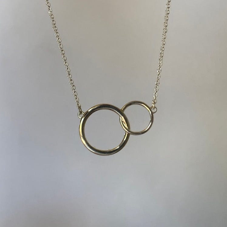 Buy Two Entwined Tiny Circles Necklace in Sterling Silver or Gold Fill  Online in India - Etsy
