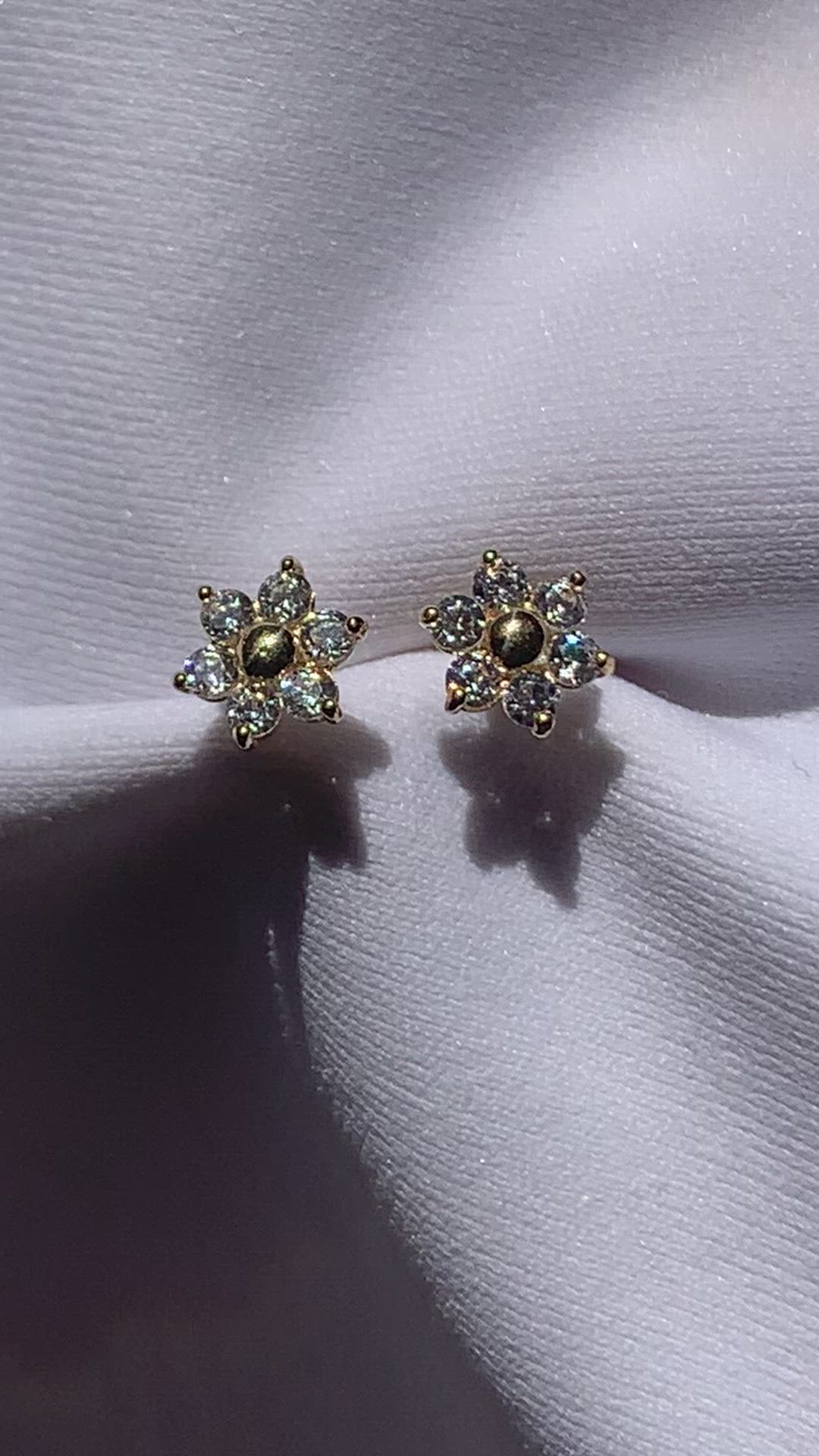 Solid Gold Floral Earrings