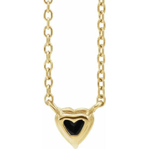 Black Onyx Heart Necklace - Online Exclusive
