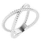 Cargar imagen en el visor de la galería, Criss-Cross Rope Metal Ring - Online Exclusive
