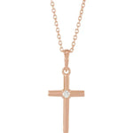 Load image into Gallery viewer, Single Diamond Cross Necklace - Online Exclusive
