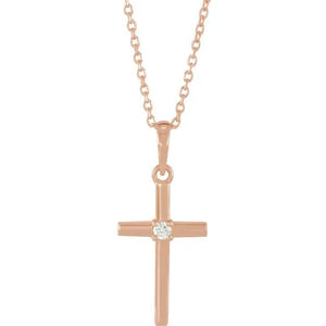 Single Diamond Cross Necklace - Online Exclusive