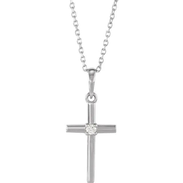 Single Diamond Cross Necklace - Online Exclusive