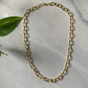 Paper Clip Chain | Thick Textured Gold Filled Statement Necklace - Jewelers Garden