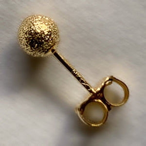 Solid Gold Sandblast Ball Stud Earrings