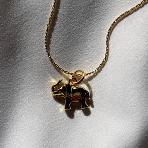 Gold Filled Elephant Charm on Gold Snake Chain by Jewelers Garden