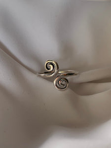 Double Swirl Sterling Silver Ring