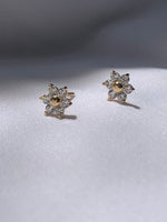Load image into Gallery viewer, Solid Gold Floral Earrings
