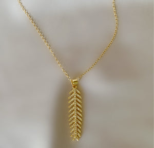 Majesty Palm Leaf Necklace with White Cubic Zirconias