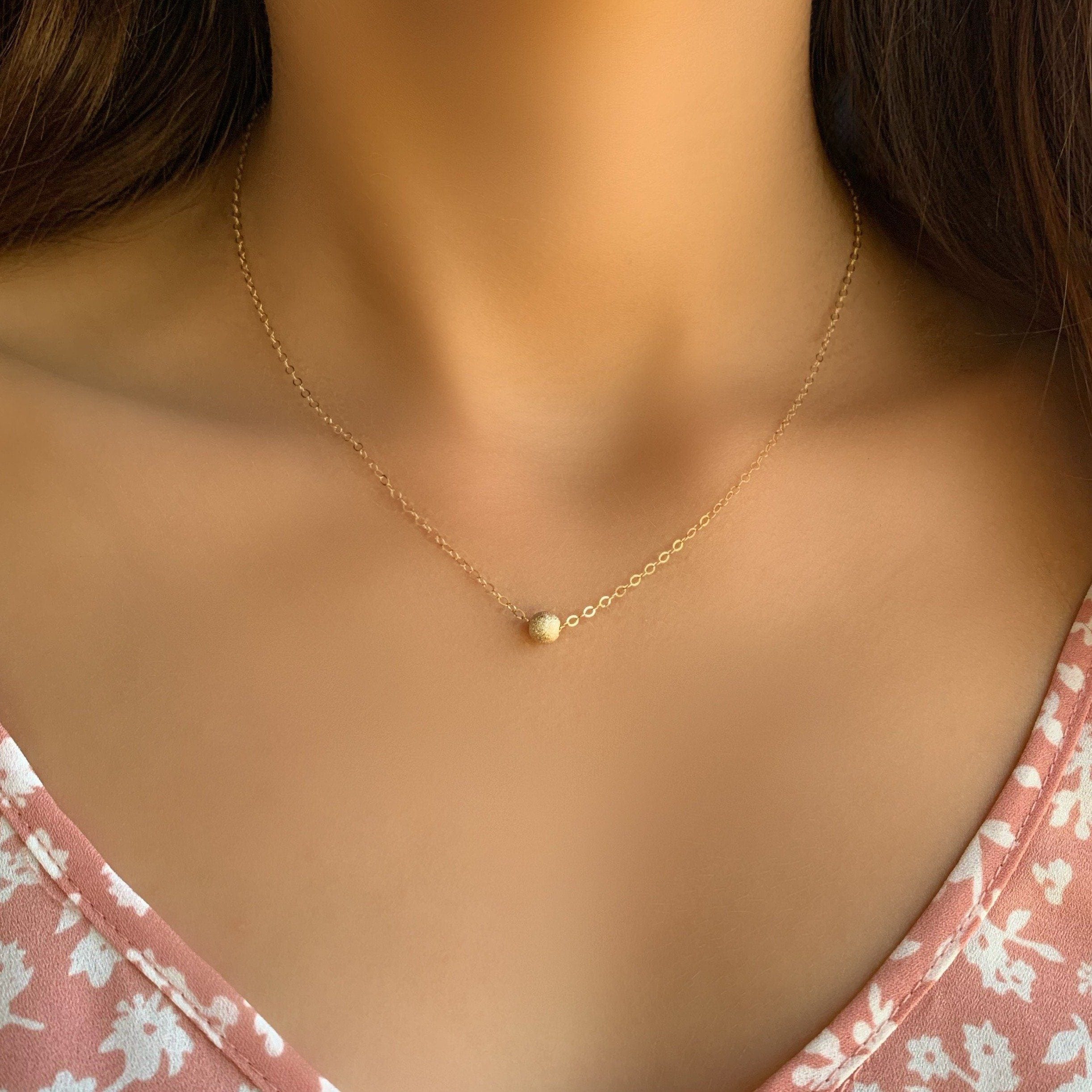 Diamond Mini Bar Necklace | Nishi Pearls