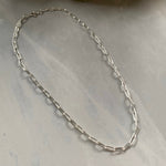 Load image into Gallery viewer, Silver PaperClip Chain Necklace - Jewelers Garden
